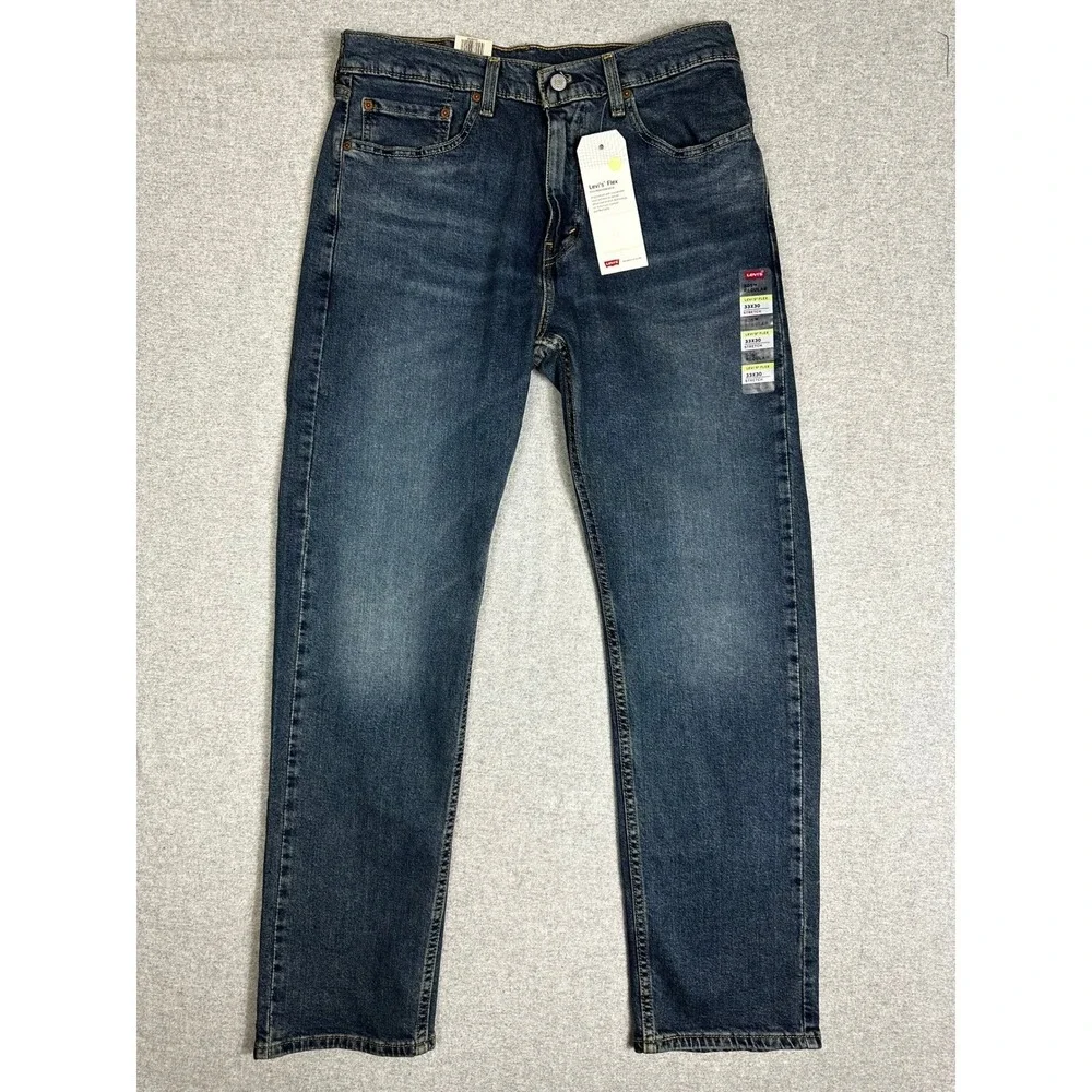 Levis 505 Jeans Mens 33x30 Blue NEW Stretch Flex Eco‎ Performance